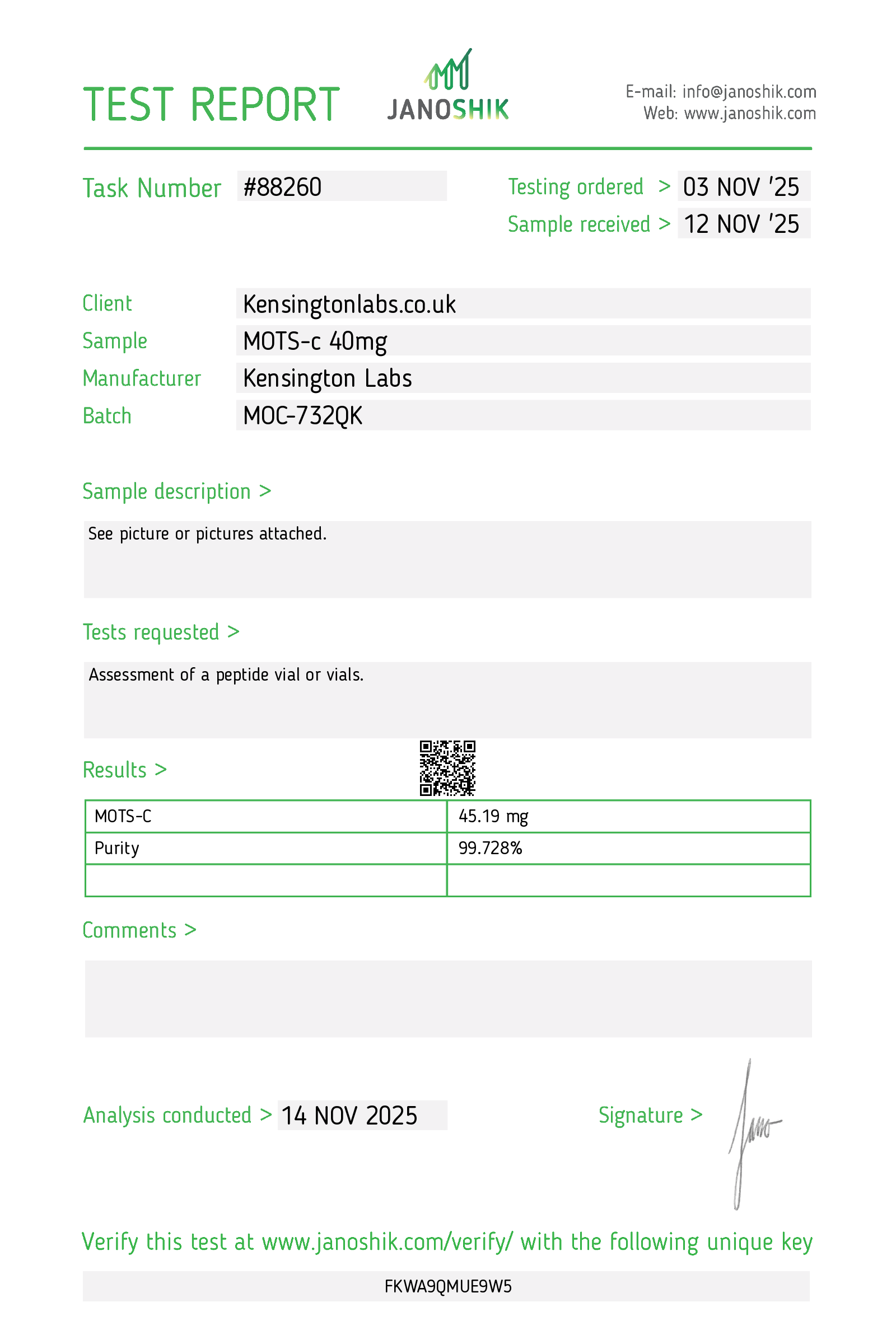 MOTS-c - 40mg - Currently Unlabelled - Image 2
